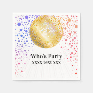 disco party dance party 70s gold disco ball napkin