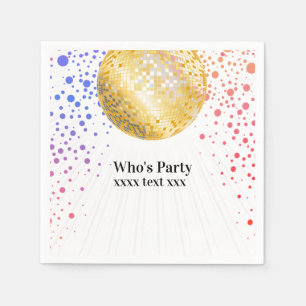 disco party dance party 70s gold disco ball napkin