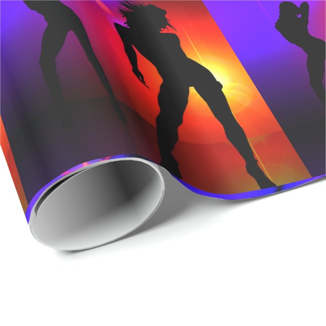 Disco Party Dancers Wrapping Paper (Roll Corner)