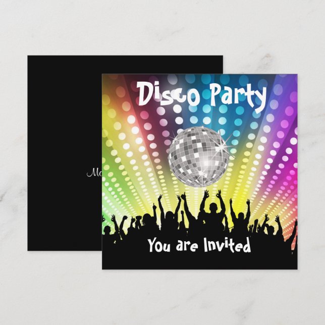 Disco Party invitation Any Celebration (Front/Back)