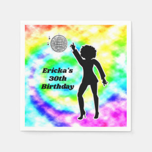 Disco Party Tie Dye Adult Retro Birthday Party Napkin