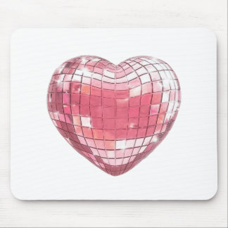 Disco Pink Heart Mouse Pad