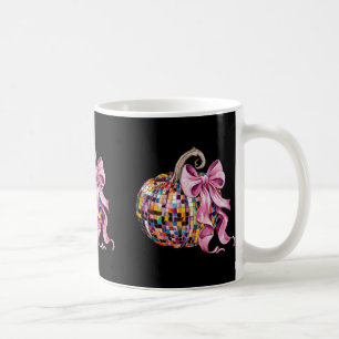 Disco Pumpkin Coquette Bow Aesthetic Autumn Thanks Coffee Mug