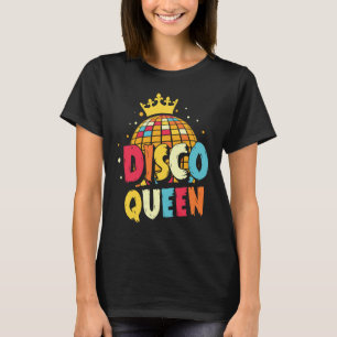 Disco Queen 1970s Retro Party 70s Matching Hallowe T-Shirt