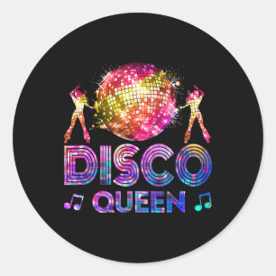 Disco Queen - 70's Disco Themed Vintage Seventies  Classic Round Sticker