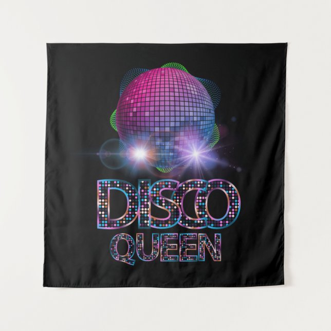 Disco Queen - 70's Disco Themed Vintage Seventies Tapestry (Front)