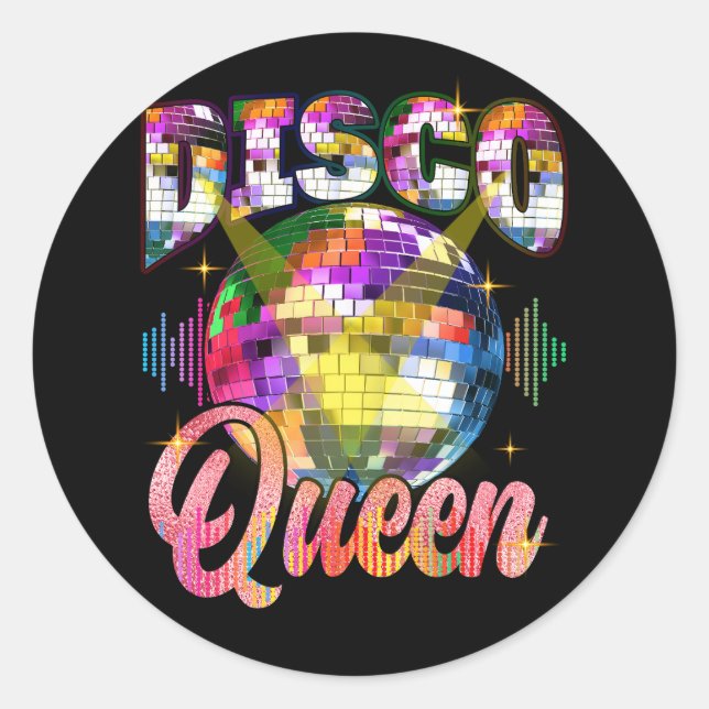 Disco Queen 70s Themed Dancing Seventies Ball Cost Classic Round Sticker (Front)