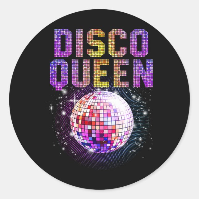 Disco Queen Art For Women Girls Funk Music Disco D Classic Round Sticker (Front)