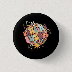 Disco Queen Dance Mom Dancing Queen Vintage Retro  1 Inch Round Button