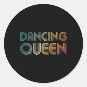 Disco Queen Funky Vintage 70s 80s For Dance Partie Classic Round Sticker