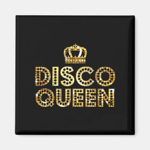Disco queen, retro 70's disco matching couple gift magnet