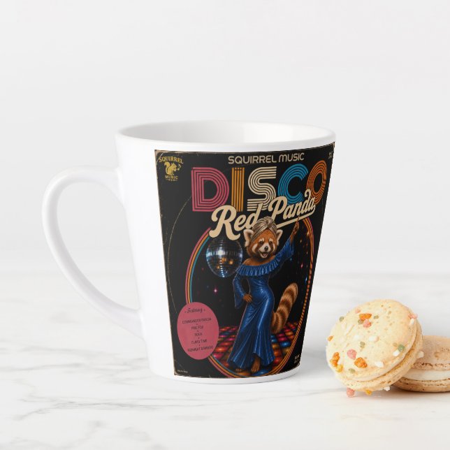 Disco Red Panda Latte Mug (In Situ)