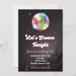 Disco Retro 70s Dance Party Invitation