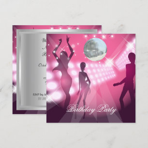 Disco Retro Rose Anniversaire Invitation