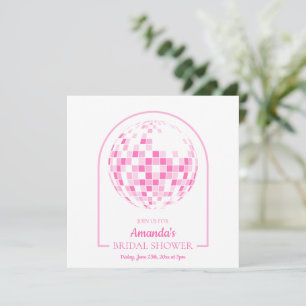 Disco Rose clair Boogie Bridal Shower Invitation