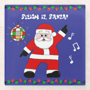 Disco Santa Glass Coaster
