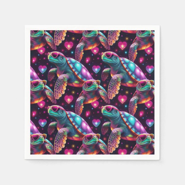 Disco Sea Turtle Napkin (Front)