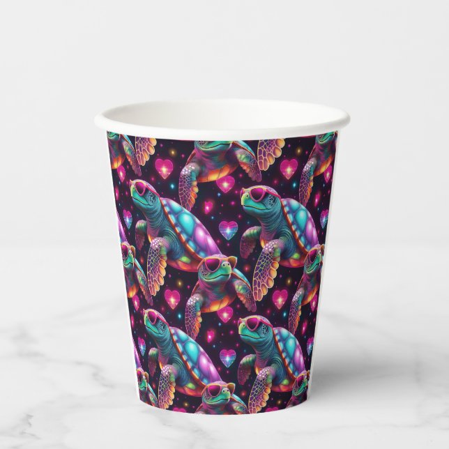 Disco Sea Turtle Paper Cups (Front)