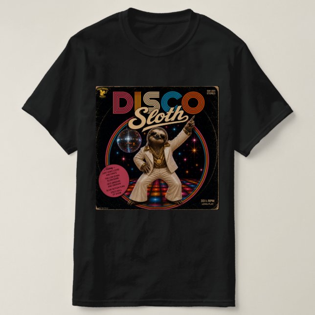 Disco Sloth T-Shirt (Design Front)