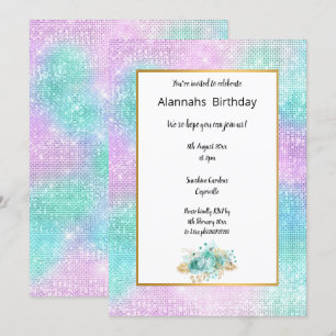 DISCO SPARKLE BIRTHDAY  INVITATION