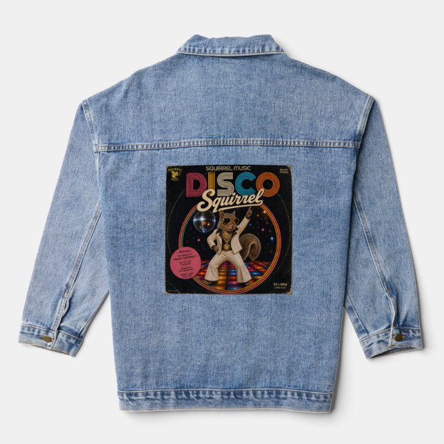 Disco Squirrel Denim Jacket (Back)