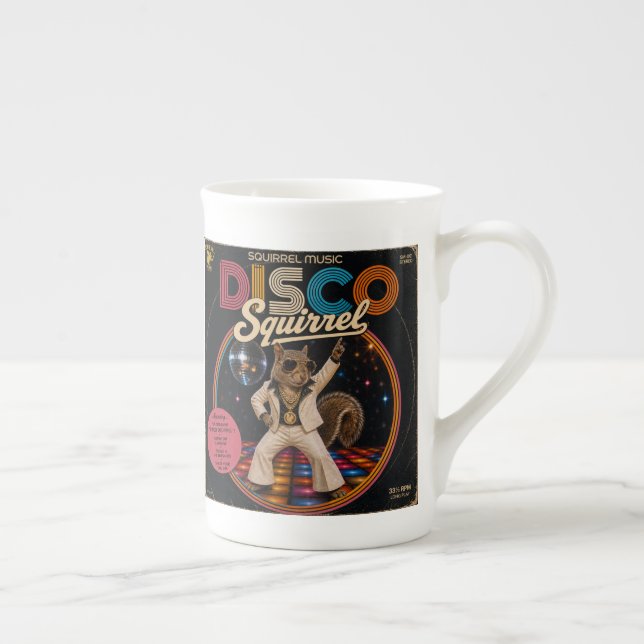 Disco Squirrel Duo Bone China Mug (Right)