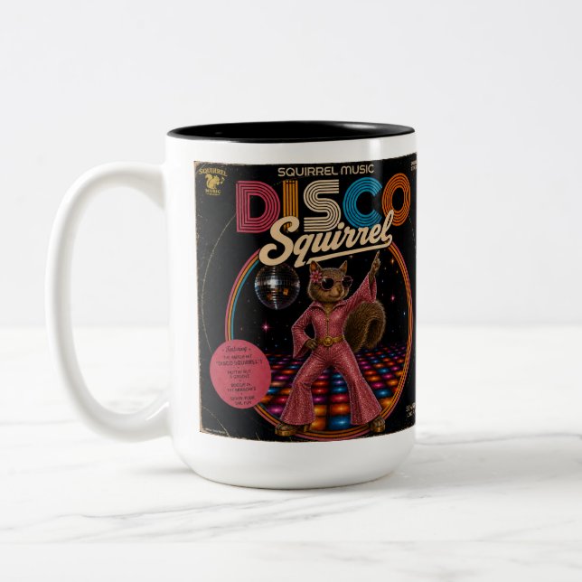 Disco Squirrel Duo Two-Tone Coffee Mug (Left)