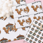 Disco Squirrels Birthday Wrapping Paper Sheet<br><div class="desc">Fun,  disco dancing squirrels to celebrate your special day! Perfect gift wrap for squirrel lovers!</div>