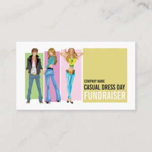 Disco Style, Casual Dress Day Fundraiser Advert Business Card