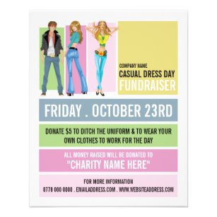 Disco Style, Casual Dress Day Fundraiser Advert Flyer