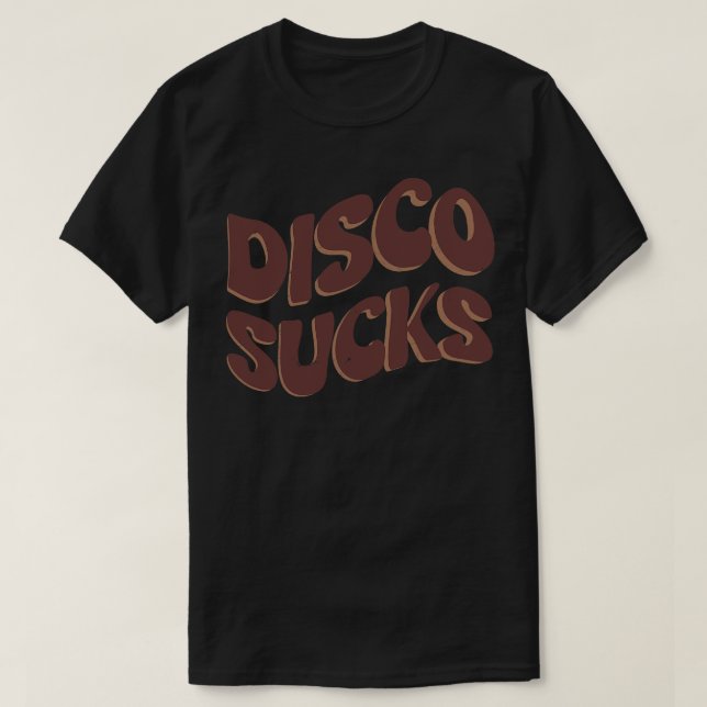 Disco Sucks Brown Vintage T-Shirt (Design Front)
