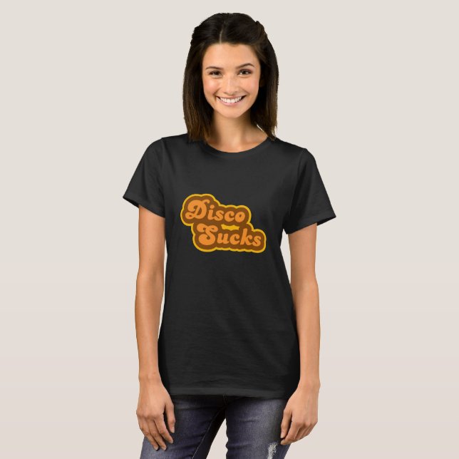 Disco Sucks, Retro 70s  Logo T-Shirt (Front Full)