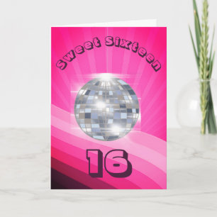 Disco Sweet Sixteen Pink Birthday Invitation