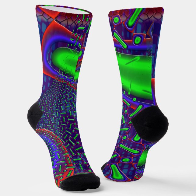 Disco Tech Dichroic Glass Fractal Socks (Angled)