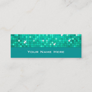 Disco Tiles Aqua business card skinny