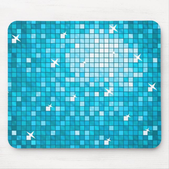 Disco Tiles Blue mousepad horizontal (Front)