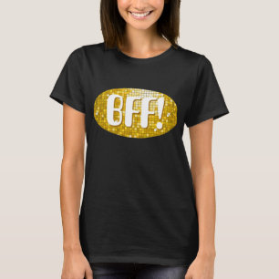 Disco Tiles "Gold" 'BFF!' t-shirt black