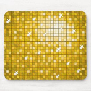 Disco Tiles "Gold" mousepad horizontal