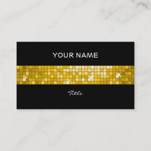 Disco Tiles "Gold" tile stripe black back Business Card