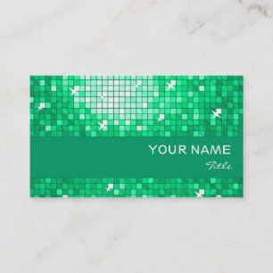 Disco Tiles Jade business card jade stripe