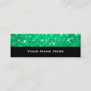 Disco Tiles Jade business card skinny black