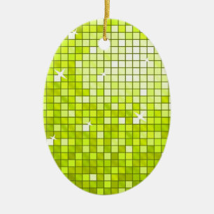 Disco Tiles Lime ornament oval