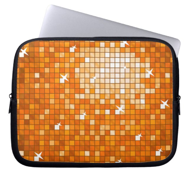 Disco Tiles Orange laptop sleeve 10 inch (Front)