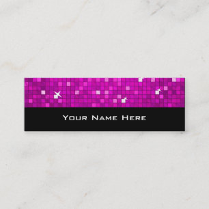 Disco Tiles Pink business card skinny black