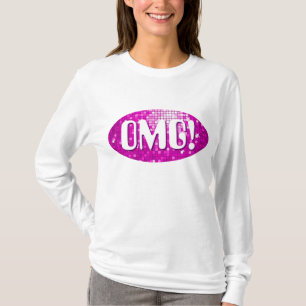 Disco Tiles Pink 'OMG!'  long sleeve T-Shirt