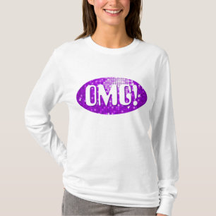 Disco Tiles Purple 'OMG!' long sleeve T-Shirt