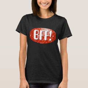 Disco Tiles Red 'BFF!' t-shirt black