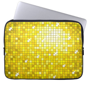 Disco Tiles Yellow laptop sleeve 13 inch