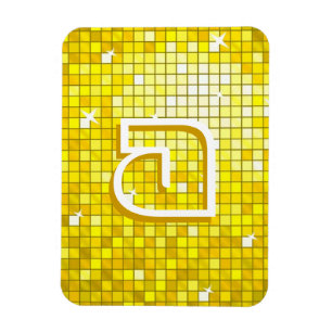 Disco Tiles Yellow monogram premium  magnet