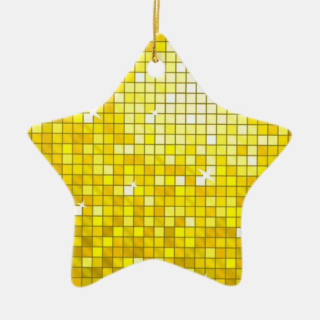 Disco Tiles Yellow ornament star (Front)